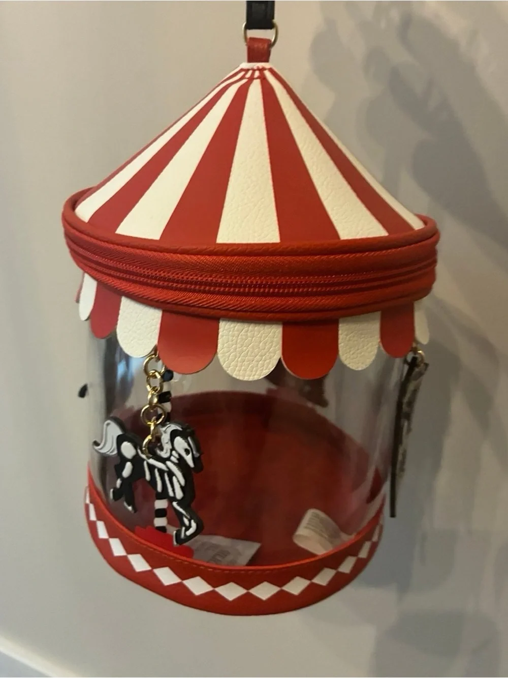 Bath & Body Works Red & White Carousel Clear Clutch